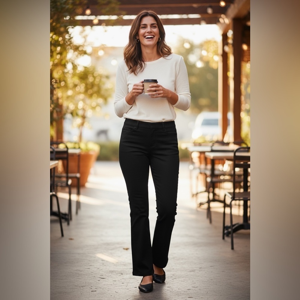 BEBE Classic Black Flare Pants Size 6